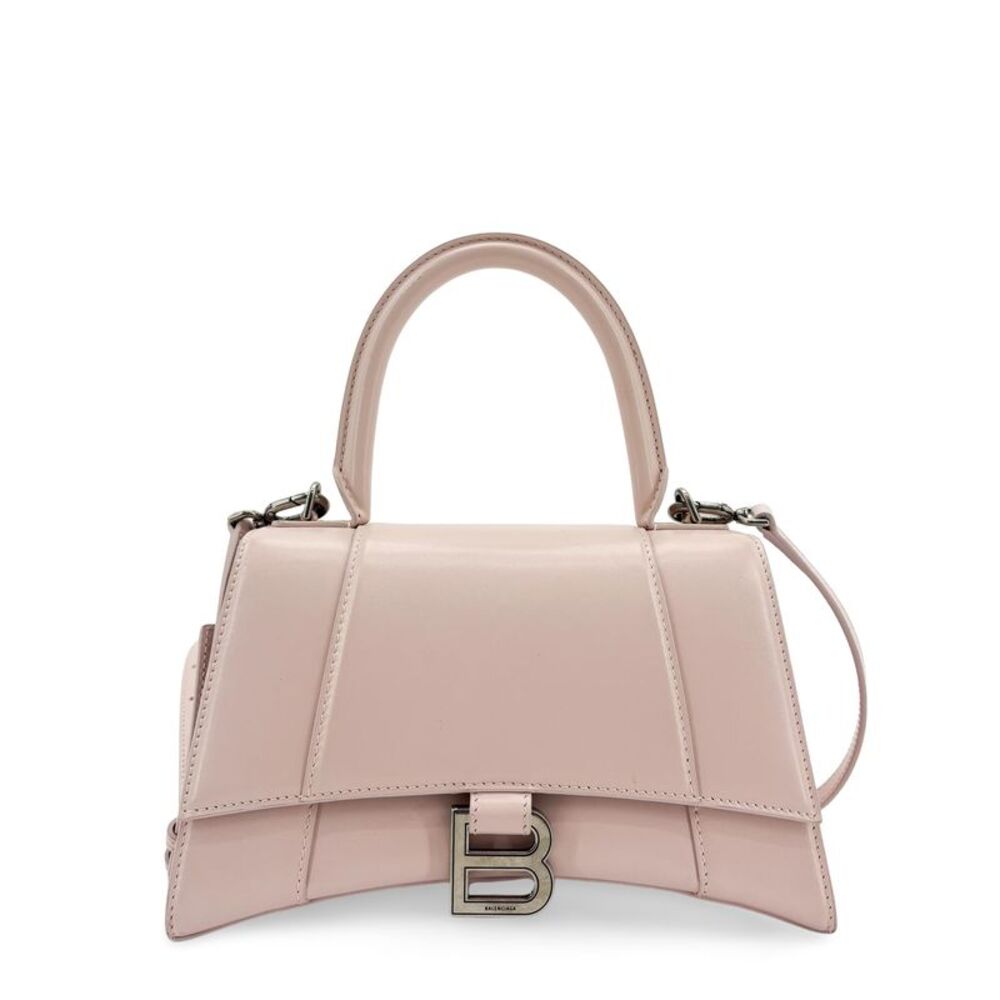 Balenciaga Hourglass Top Handle Leather Pink Leather Handbag